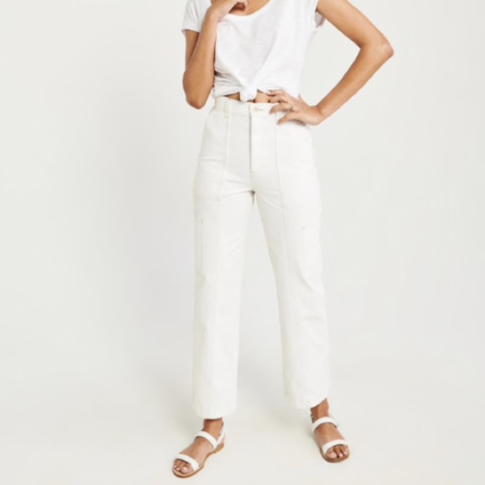 A&F Ultra High Rise Straight Leg Utility Pants